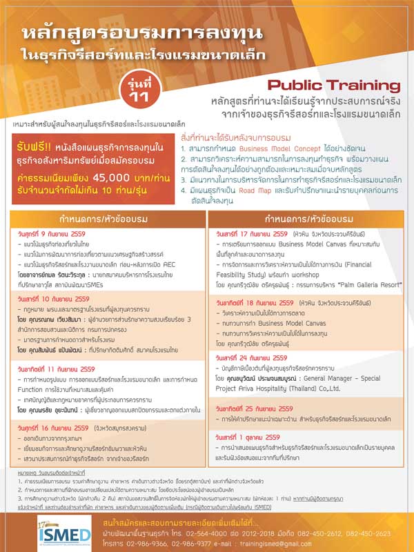 การลงทุนในธุรกิจรีสอร์ทและโรงแรมขนาดเล็ก