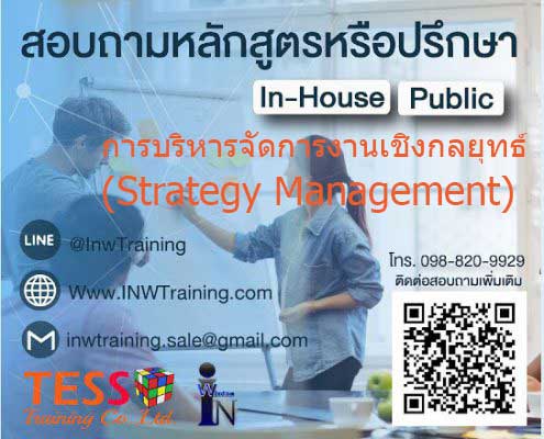 หลักสูตร การบริหารจัดการงานเชิงกลยุทธ์ (Strategy Management) 12 มิ.ย.63