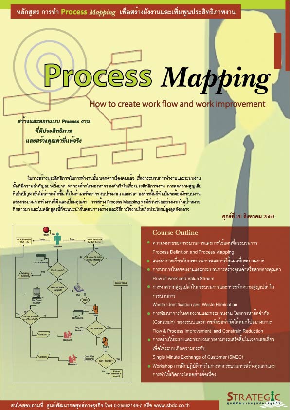 Strategic Center จัดอบรมหลักสูตร การทำ Process Mapping เพื่อสร้างผังงานและเพิ่มพูนประสิทธิภาพงาน (Process Mapping : How to Create Work Flow and Work Improvement)