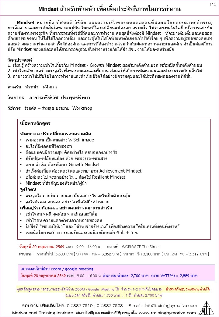 Mindset สำหรับหัวหน้า เพื่อเพิ่มประสิทธิภาพในการทำงาน