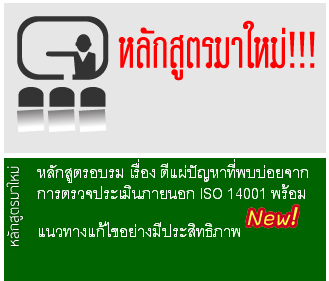 หลักสูตรอบรม เรื่อง ตีแผ่ปัญหาที่พบบ่อยจากการตรวจประเมินภายนอก ISO 14001 พร้อมแนวทางแก้ไขอย่างมีประสิทธิภาพ