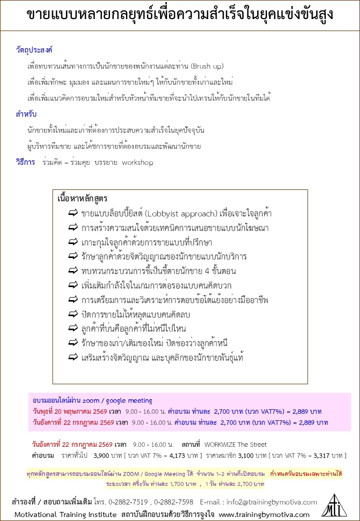 ขายแบบหลายกลยุทธ์เพื่อความสำเร็จในยุคการแข่งขันสูง
