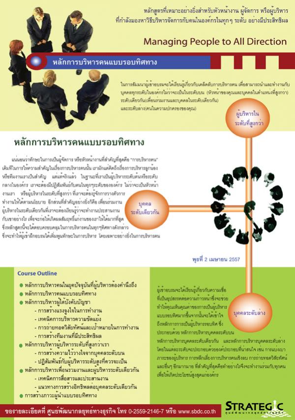 หลักสูตรอบรม : หลักการบริหารคนแบบรอบทิศทาง