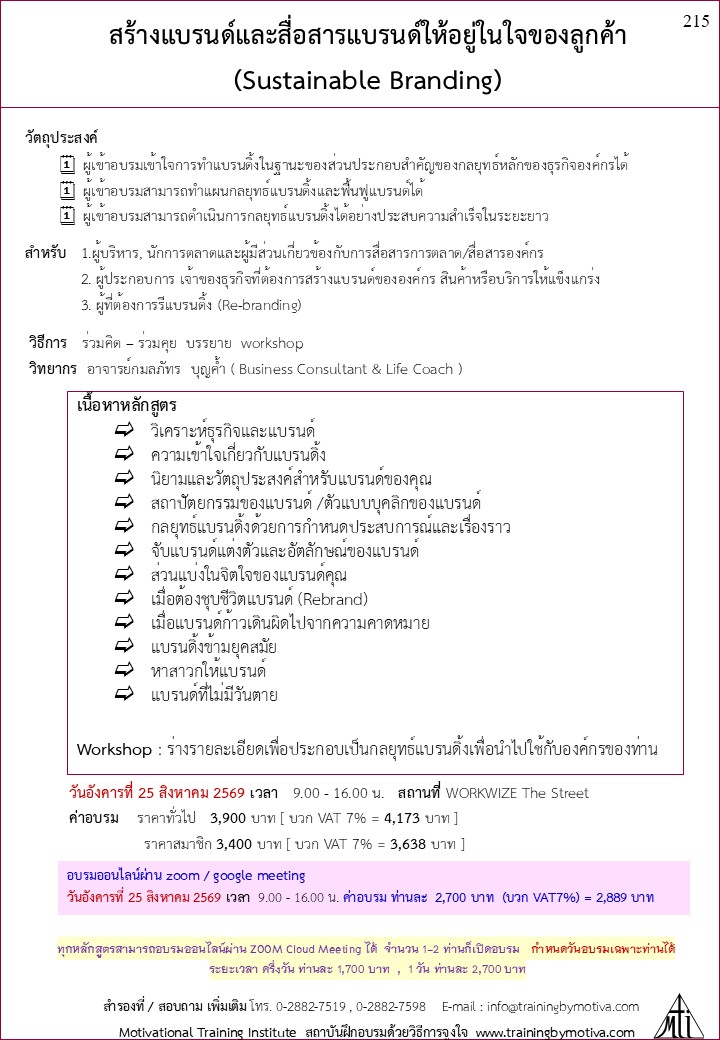การสร้างแบรนด์และสื่อสารแบรนด์ให้อยู่ในใจลูกค้า