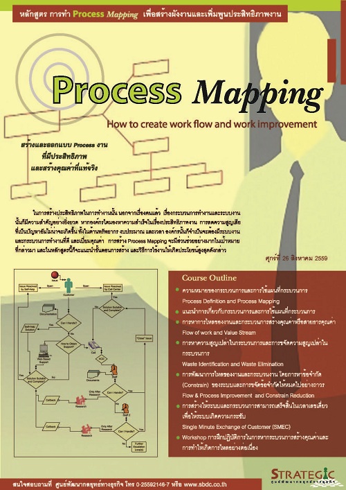 การทำ Process Mapping เพื่อสร้างผังงานและเพิ่มพูนประสิทธิภาพงาน (Process Mapping : How to Create Work Flow and Work Improvement)