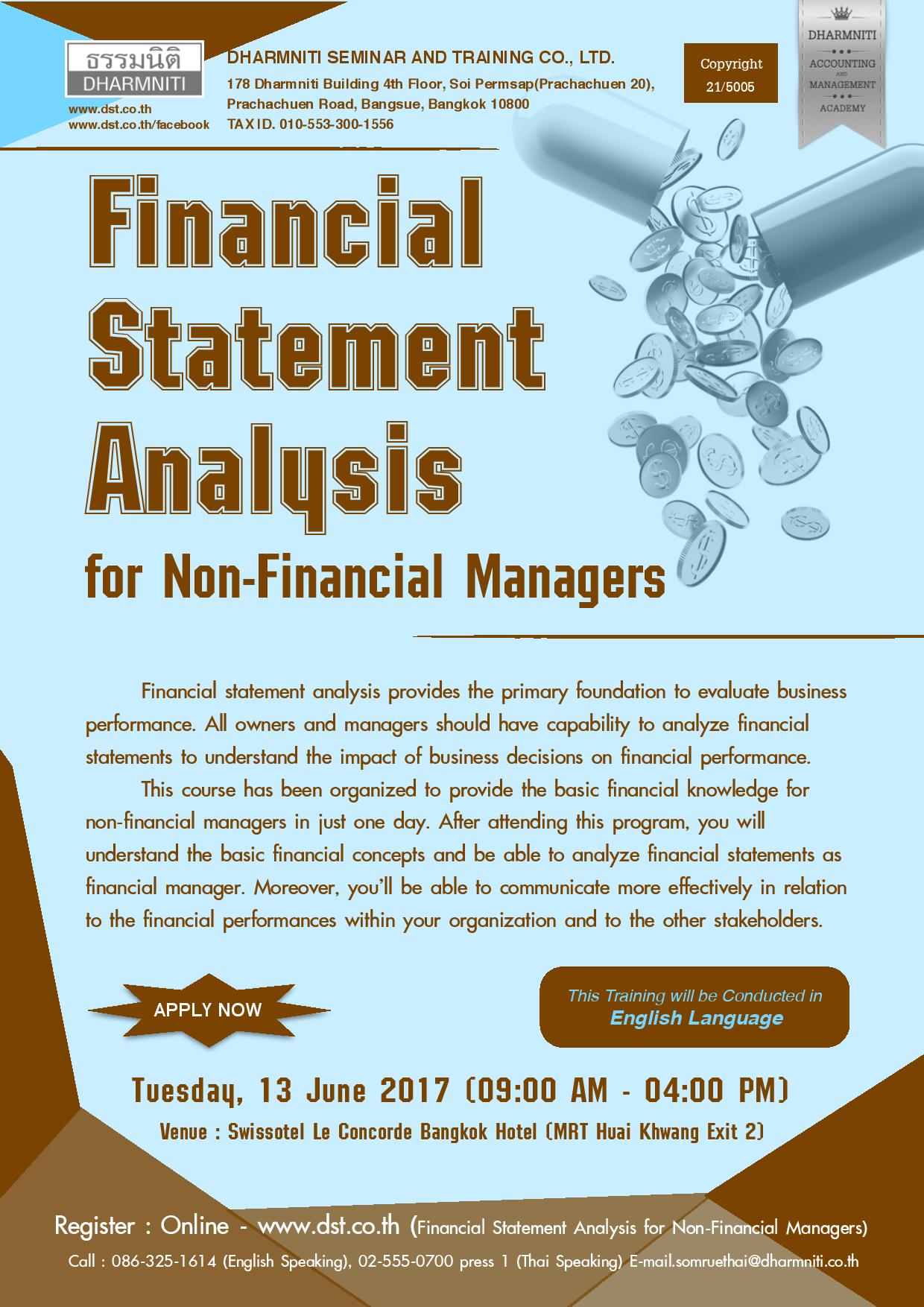 Financial Statement Analysis for Non-Financial Managers (English Language) 
